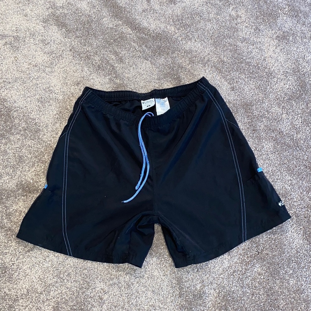 Columbia Drawstring Black Swim Trunks Board Shorts SIZE M Summer